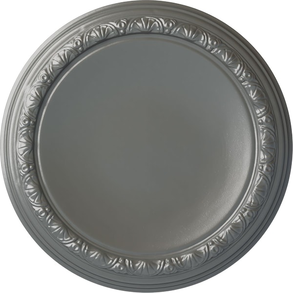 Ekena Millwork Carlsbad Ceiling Medallion (Fits Canopies up to 14 1/4"), Hand-Painted Silver, 19 1/2"OD x 1 3/4"P CM19CASLS - main